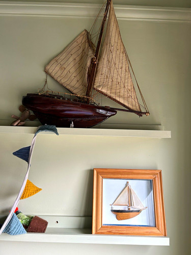 Wooden model sailboat sailing - model,